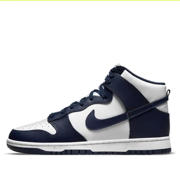 Kids Grade School Nike Dunk High white/midnight navy size 6.5 - Picture 3 of 10